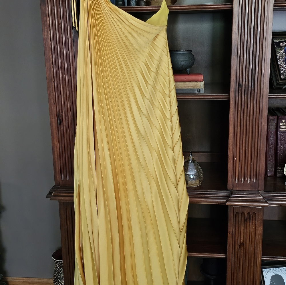 Yellow Pleated Dress